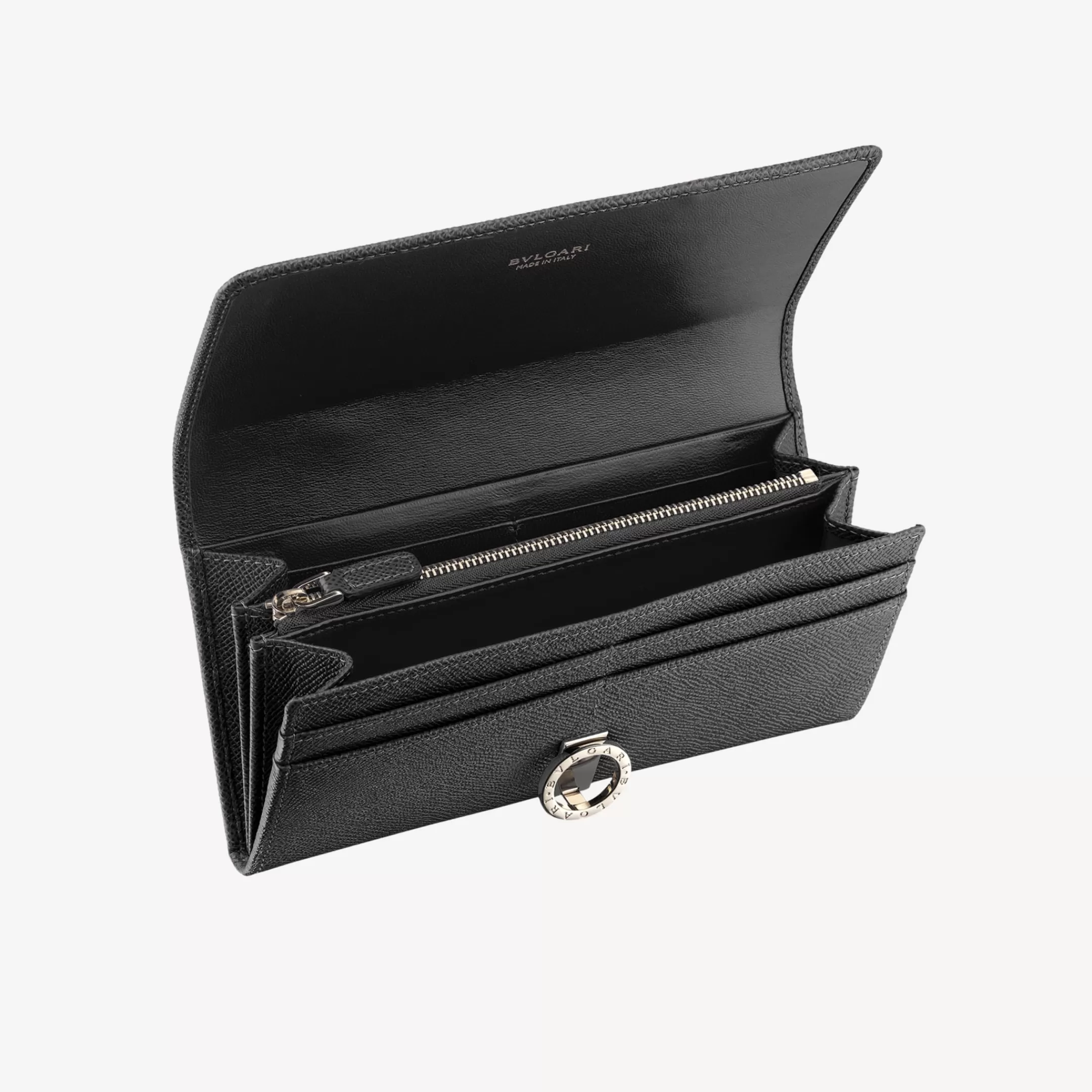 BVLGARI Groses Portemonnaie Schwarz Outlet