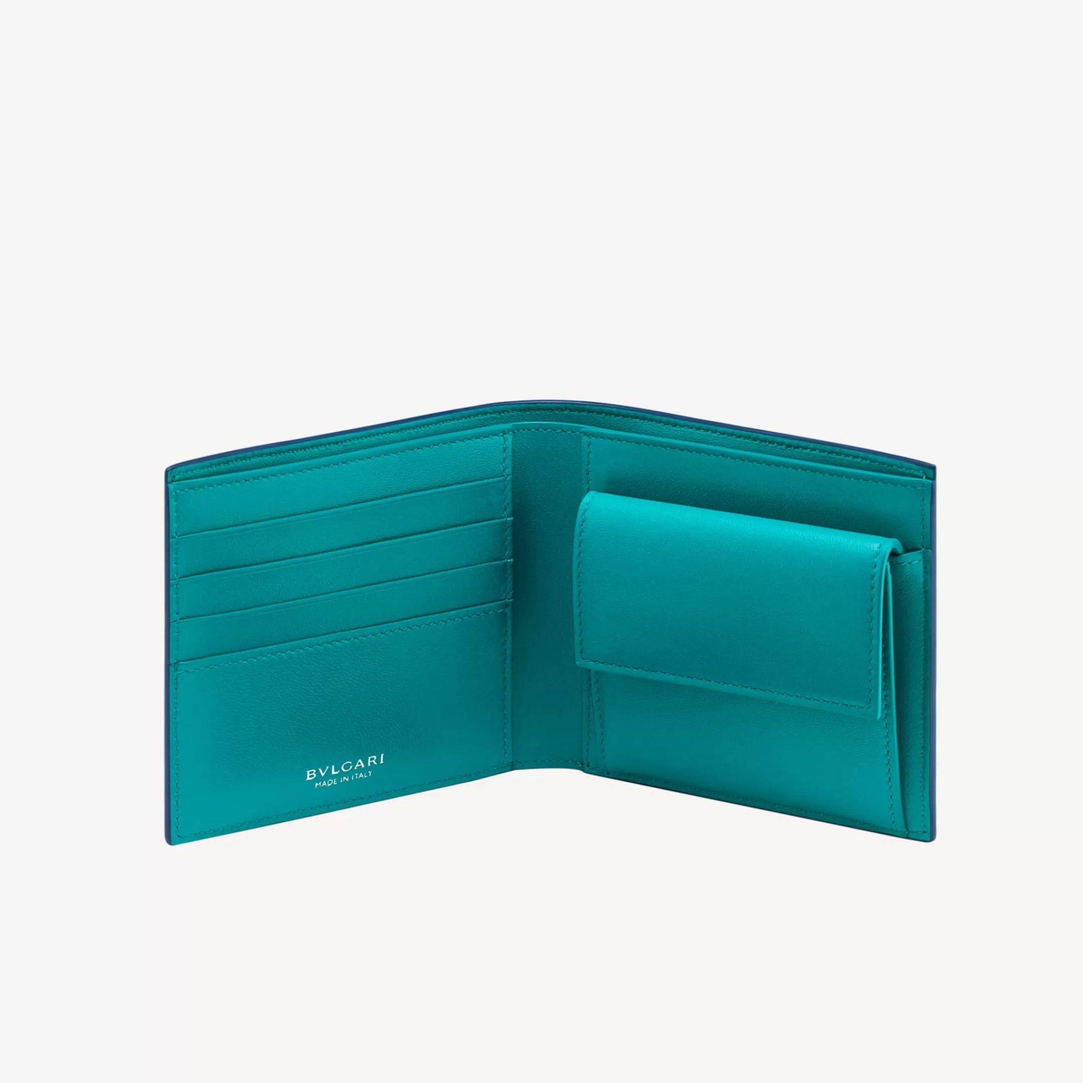 BVLGARI Man Bifold Portemonnaie Blau Cheap