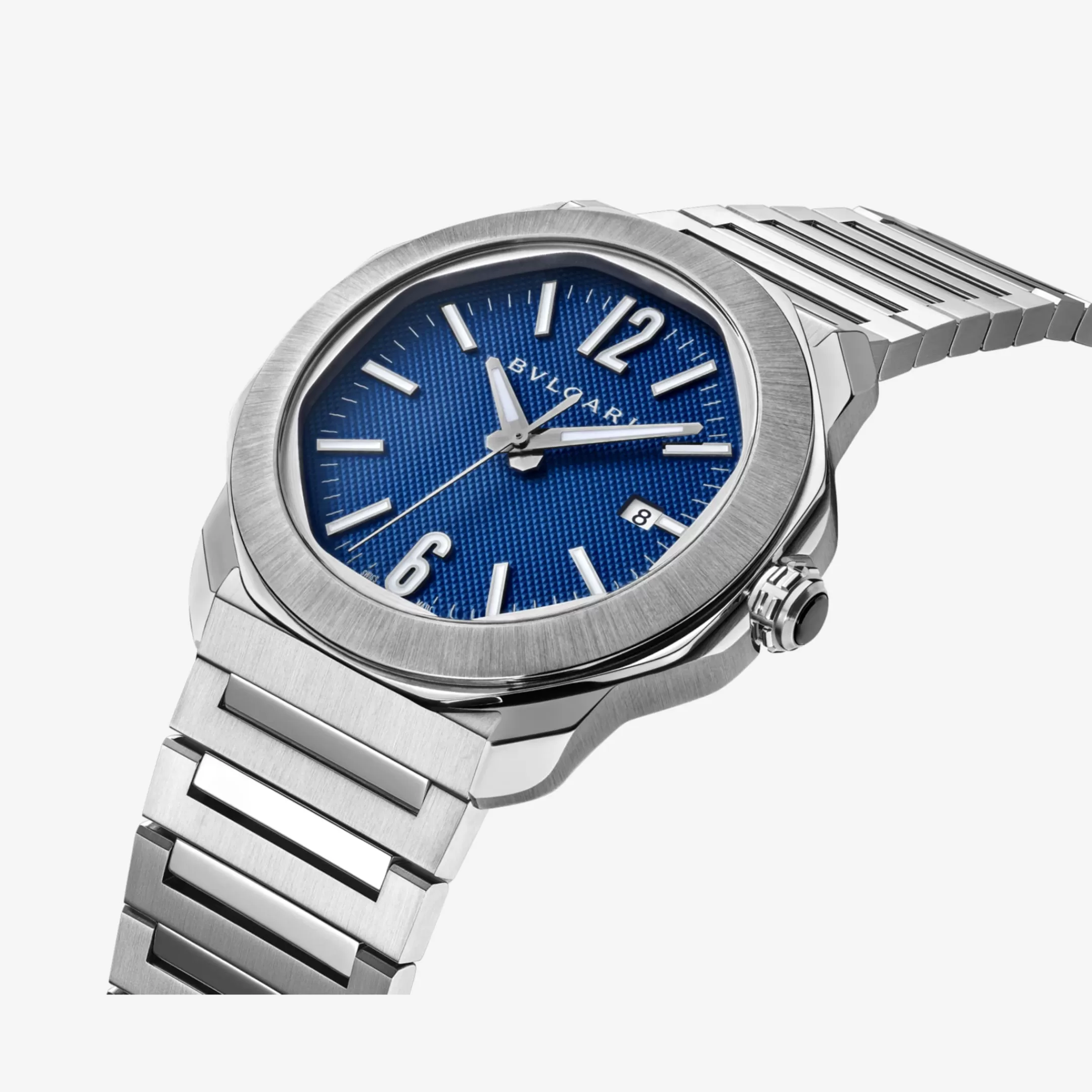 BVLGARI Octo Roma Uhr Blau/Silber Clearance