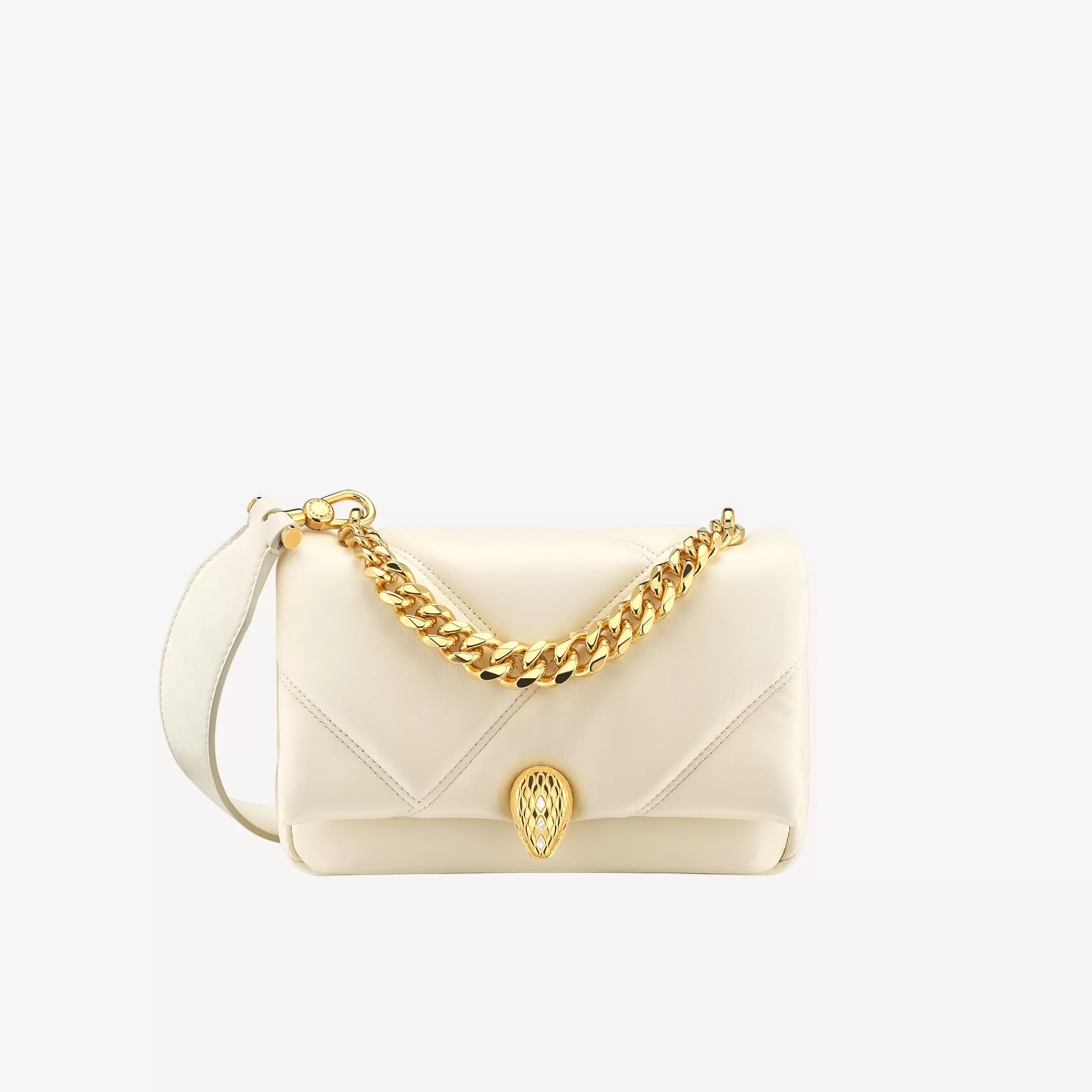 BVLGARI Serpenti Cabochon Crossbody-Minitasche Elfenbein Store