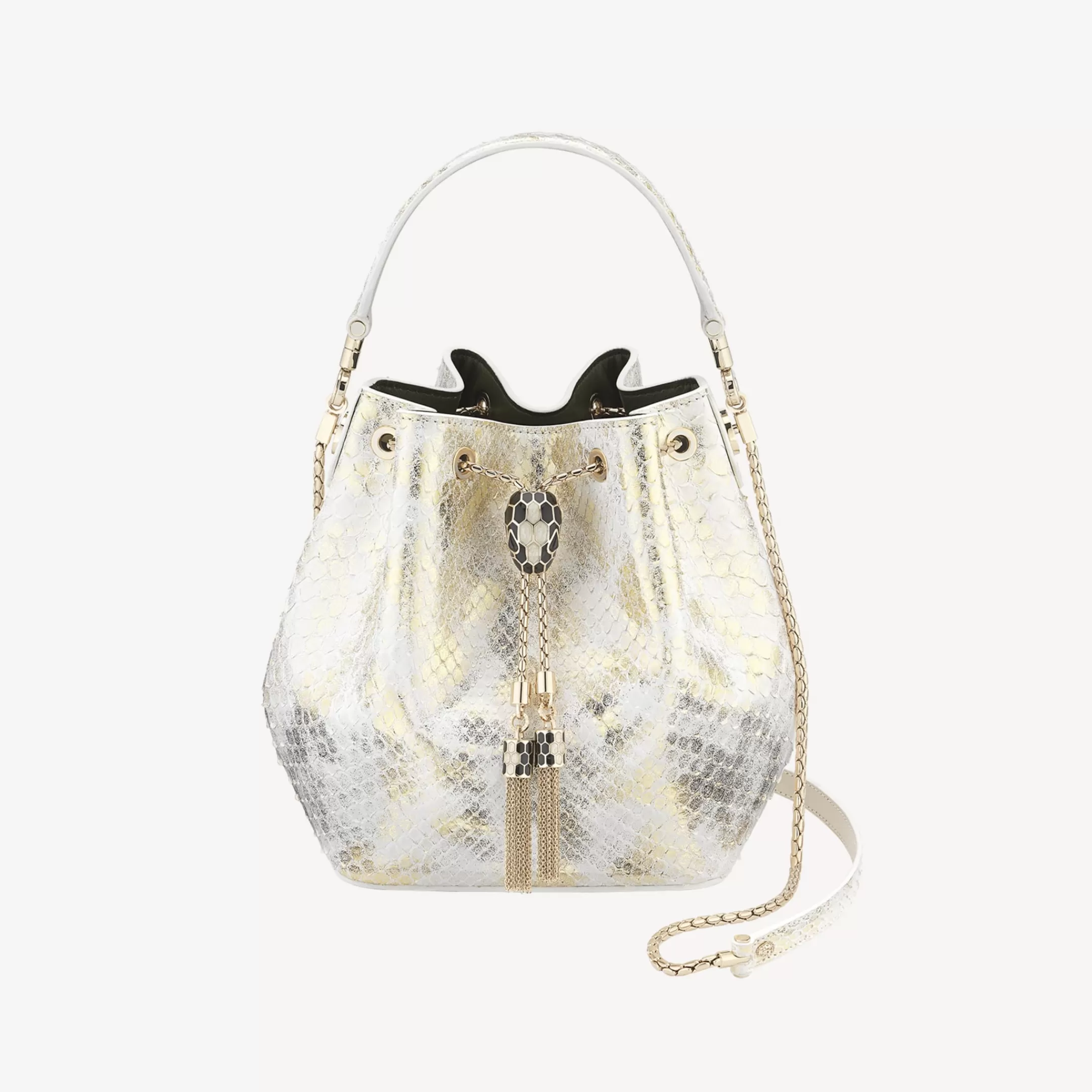 BVLGARI Serpenti Forever Bucket Bag Weiss Sale