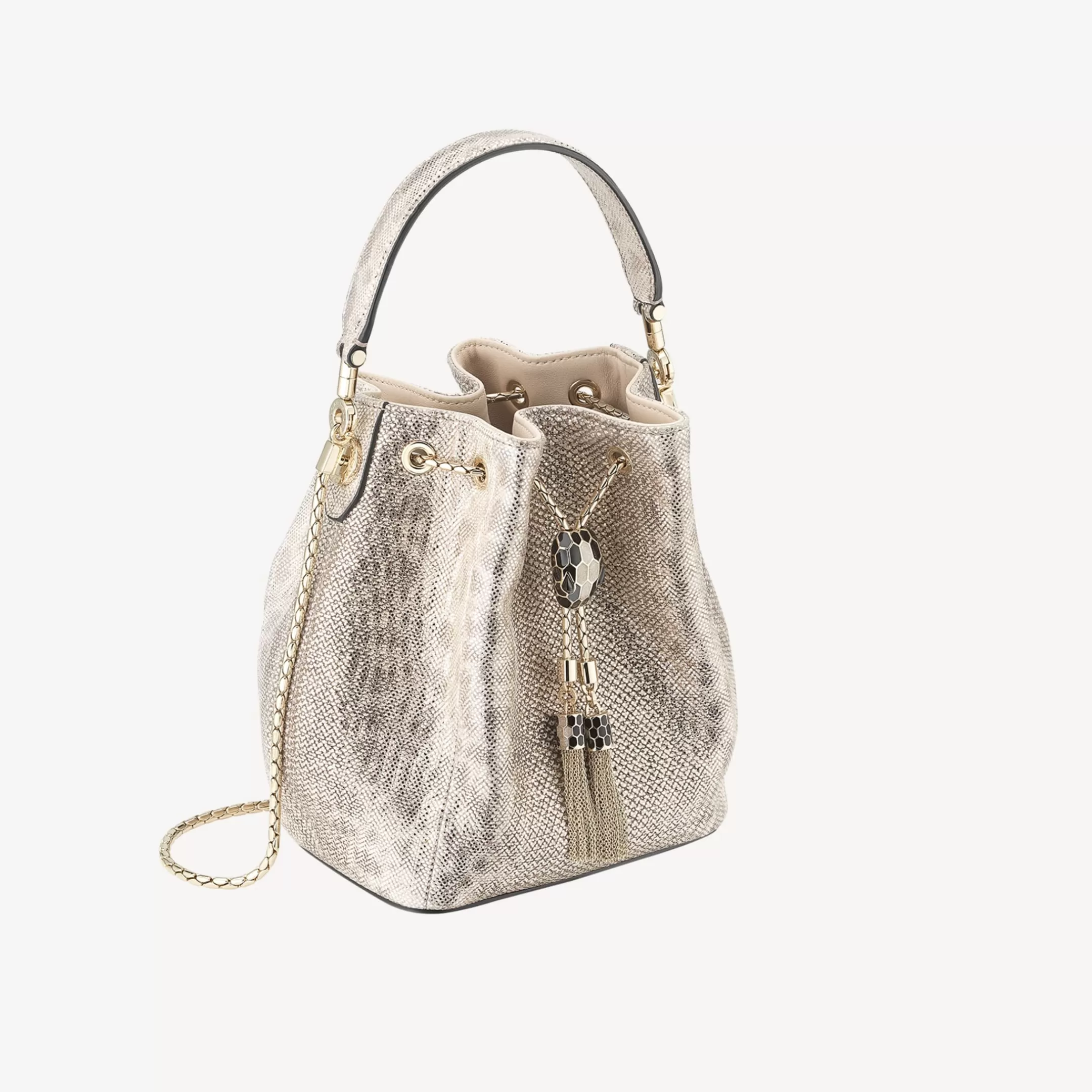 BVLGARI Serpenti Forever Bucket Bag Beige Outlet