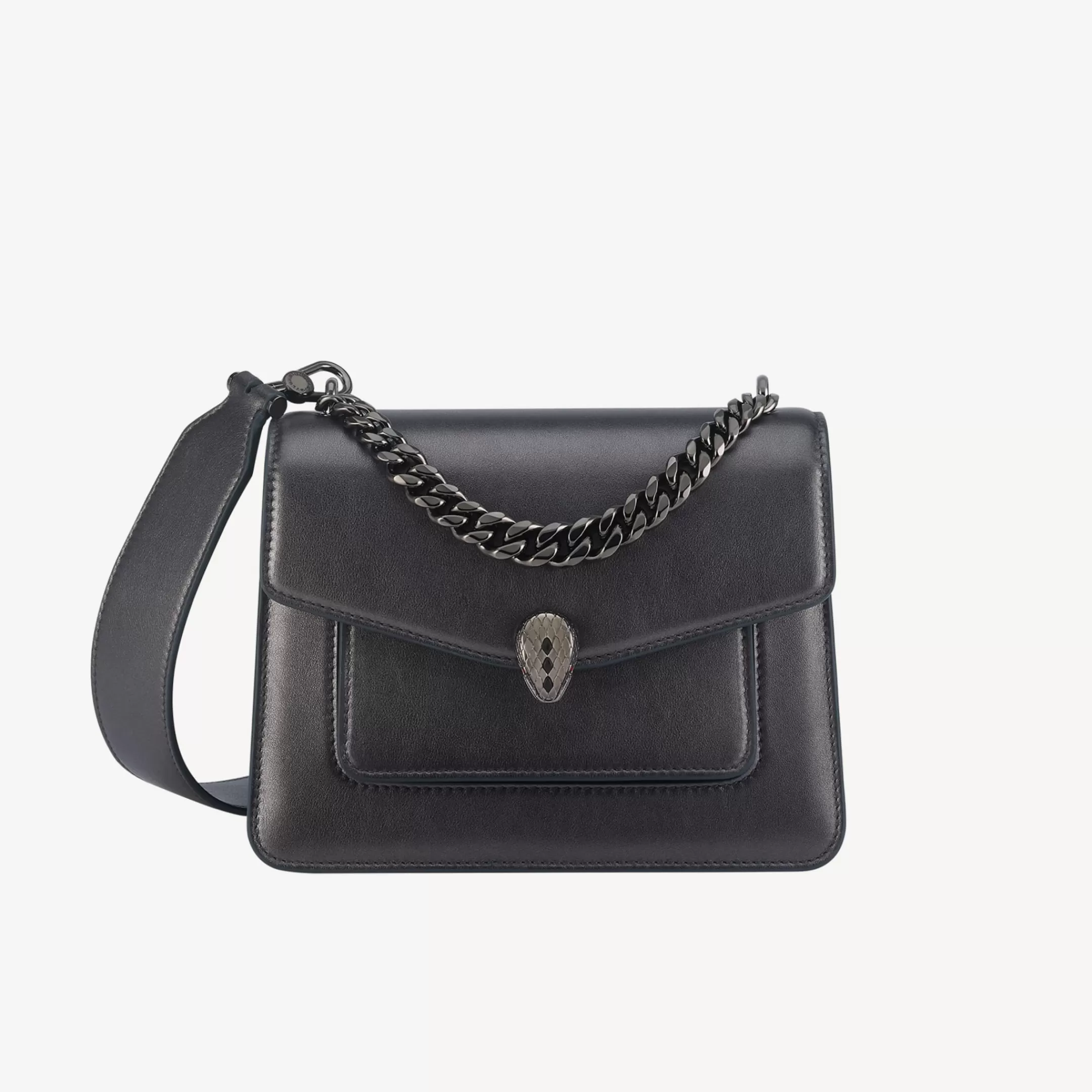 BVLGARI Serpenti Forever Maxi Chain Crossbody-Tasche Grau Discount