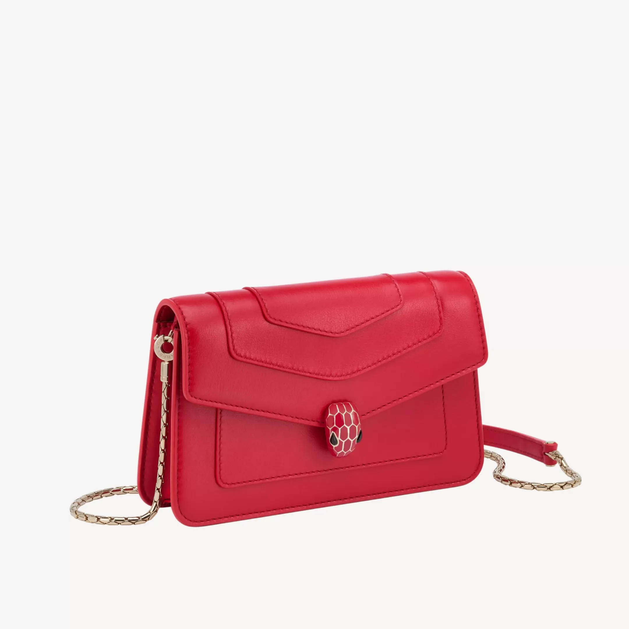 BVLGARI Serpenti Forever Portemonnaie Mit Tragekette Rot Flash Sale